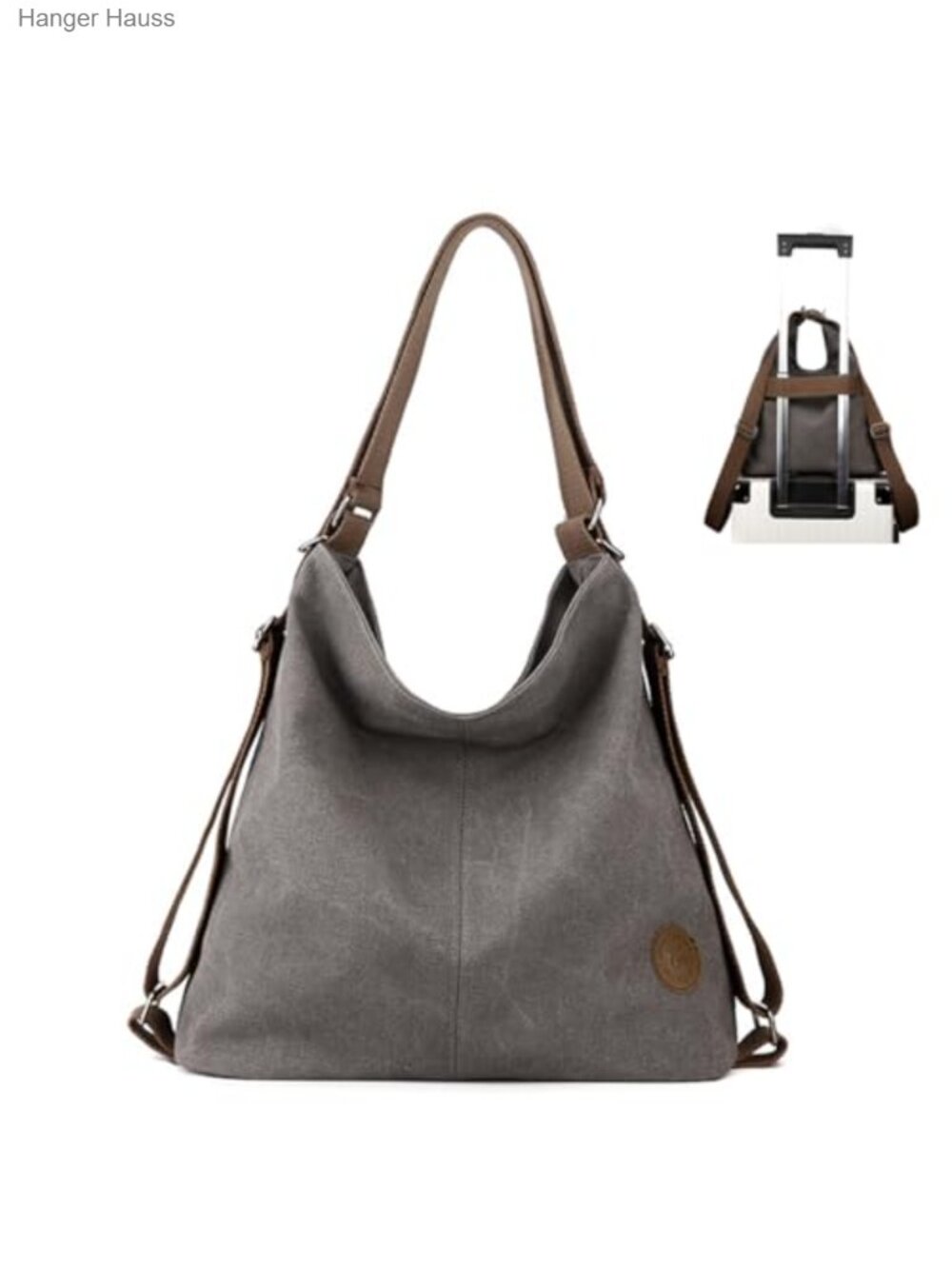 Canvas Tote Handbag Work Bag Laptop Backpack Top Handle Shoulder Purse